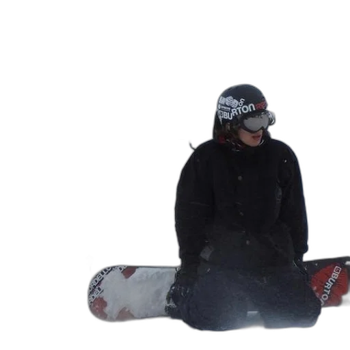 face, snow, snowboarder, sits, their, board, front, them transparent PNG cut-out