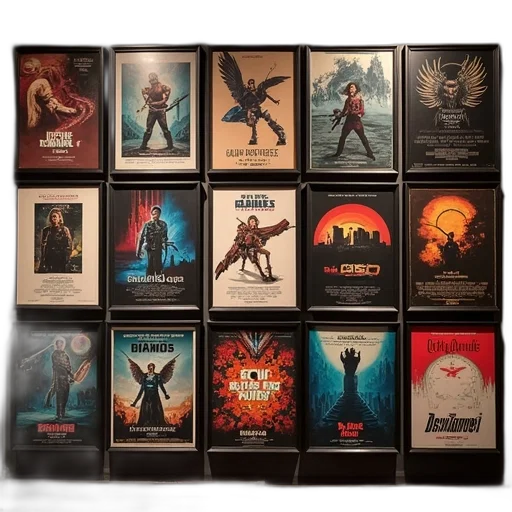 comic book art, concept art, red, dark, movie, poster, collection transparent PNG cut-out