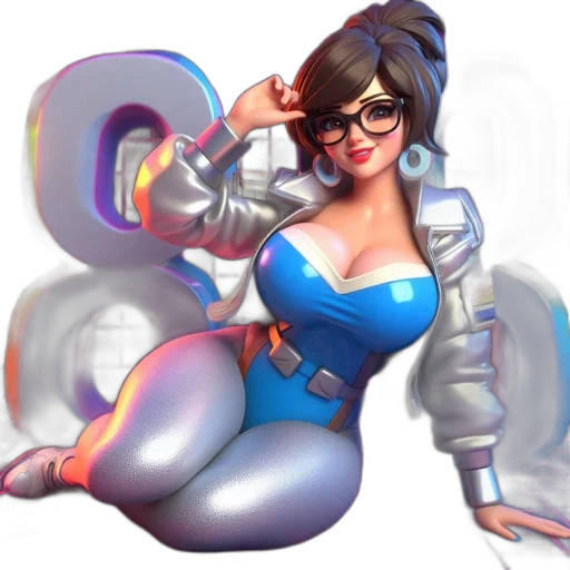 concept art, fantasy art, 3d render, cartoon, blue, colorful, animated, lady transparent PNG cut-out
