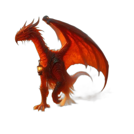 dragon, creature, staff, animal, fantasy art, concept art, 3d render, pixel art transparent PNG cut-out