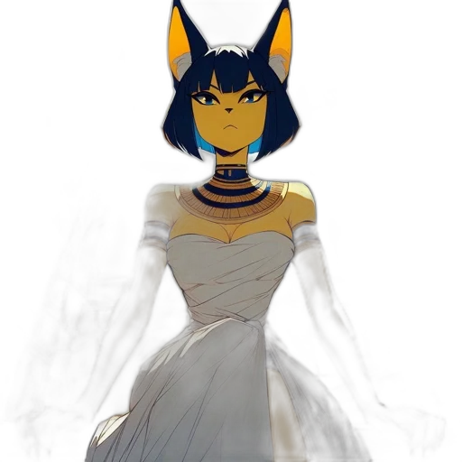 dress, crown, mask, jewelry, concept art, fantasy art, pixel art, anime transparent PNG cut-out