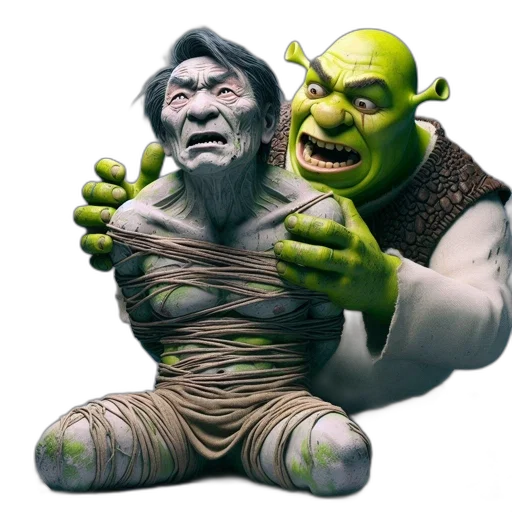 3d render, concept art, photorealistic, fantasy art, two, contrasting, characters, dirty transparent PNG cut-out