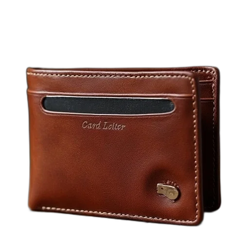 grainy, leather, bifold, wallet transparent PNG cut-out