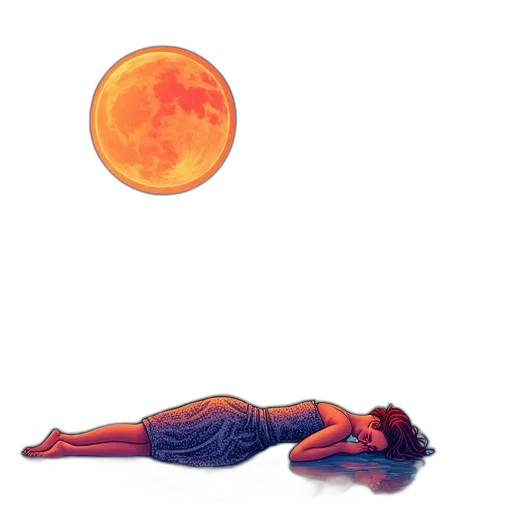 concept art, watercolor, pixel art, comic book art, outer space, sunset, underwater, red transparent PNG cut-out