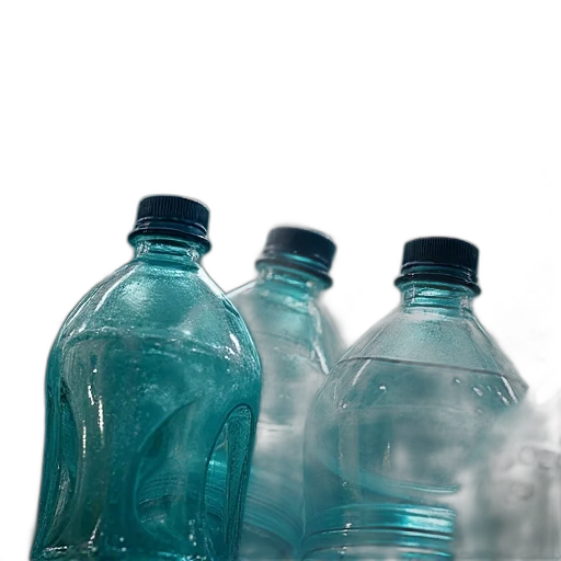 bottle, 3d render, blue, plastic, bottles, recycling, plant transparent PNG cut-out