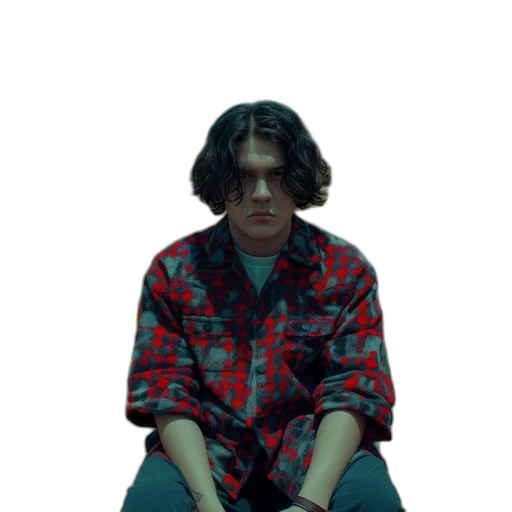 jacket, face, hair, creature, vaporwave, concept art, photorealistic, 3d render transparent PNG cut-out