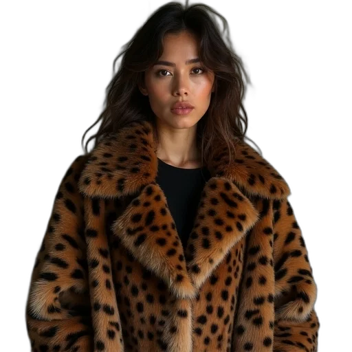 jacket, animal, leith, print, fur, coat transparent PNG cut-out