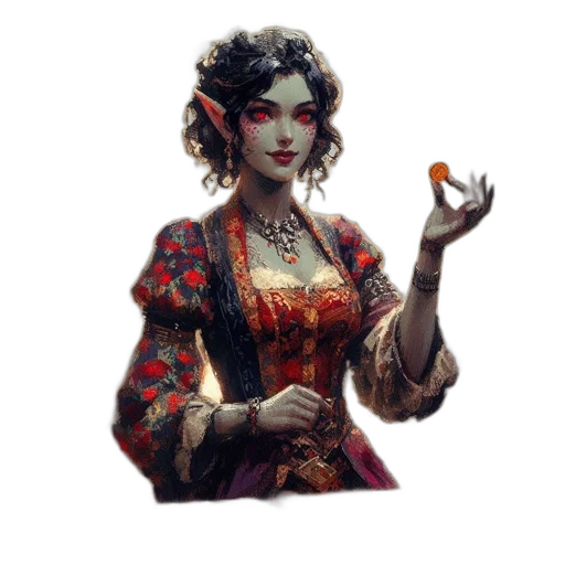 staff, dress, jewelry, fantasy art, concept art, pixel art, oil painting, red transparent PNG cut-out