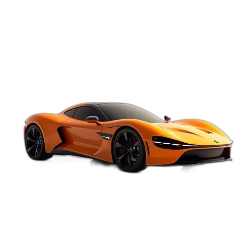 car, 3d render, photorealistic, concept art, sleek, orange, sports, modern transparent PNG cut-out
