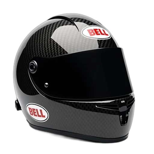 close-up, image, black, carbon, fiber, racing, helmet, reflective transparent PNG cut-out