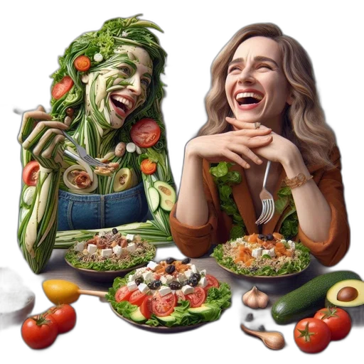 food, face, mask, photorealistic, concept art, pixel art, two, women transparent PNG cut-out