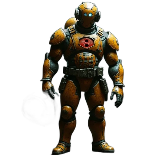 robot, concept art, 3d render, comic book art, cyberpunk, golden, earth tones, bioshock transparent PNG cut-out