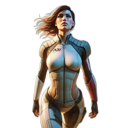 robot, comic book art, concept art, 3d render, pixel art, female, character, futuristic transparent PNG cut-out