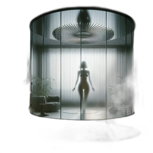 dress, robot, furniture, jewelry, concept art, 3d render, cyberpunk, fog transparent PNG cut-out