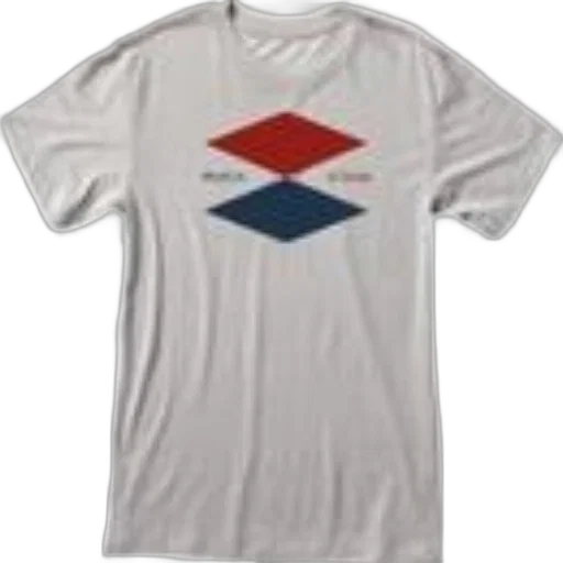 jacket, 3d render, pixel art, white, t-shirt, red, blue, diamond-shaped transparent PNG cut-out