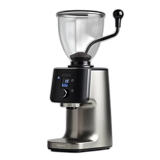modern, stainless, steel, coffee, grinder, black, handle, clear transparent PNG cut-out