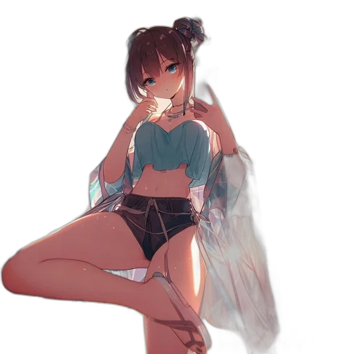 dress, staff, umbrella, creature, anime, concept art, pixel art, fantasy art transparent PNG cut-out