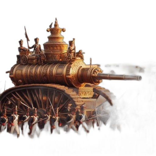 weapon, car, sword, crown, concept art, 3d render, fantasy art, photorealistic transparent PNG cut-out