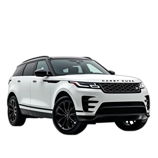 car, 3d render, photorealistic, white, suv, black, grille, silver transparent PNG cut-out