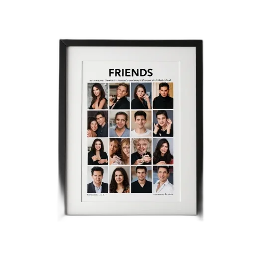furniture, face, staff, framed, collage, various, photographs, displayed transparent PNG cut-out