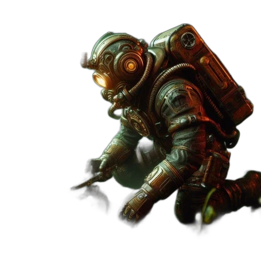 robot, creature, weapon, concept art, 3d render, cyberpunk, fantasy art, outer space transparent PNG cut-out
