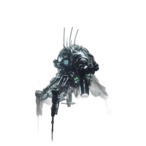 robot, creature, mask, weapon, concept art, cyberpunk, pixel art, fantasy art transparent PNG cut-out