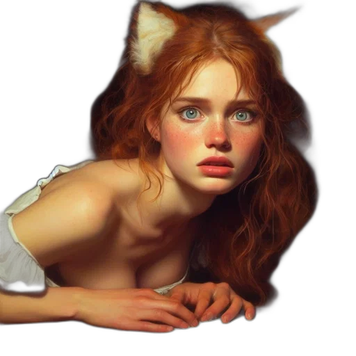 face, animal, creature, fantasy art, photorealistic, oil painting, concept art, forest transparent PNG cut-out