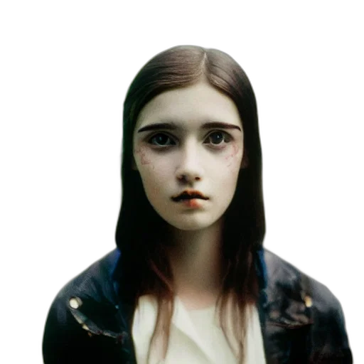 face, jacket, hair, creature transparent PNG cut-out