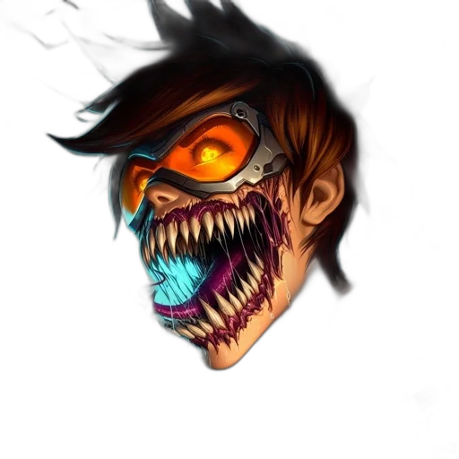 face, mask, creature, concept art, pixel art, fantasy art, comic book art, dark transparent PNG cut-out