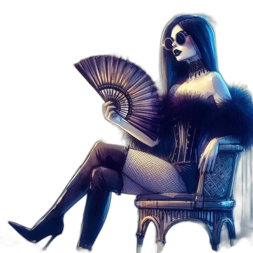 mask, dress, furniture, fantasy art, concept art, comic book art, cyberpunk, dark transparent PNG cut-out