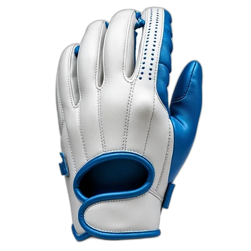 close-up, image, white, blue, baseball, glove, focus, fingers transparent PNG cut-out