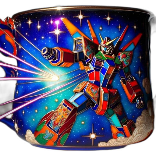 concept art, 3d render, outer space, ceramic, teapot, features, vividly, illustrated transparent PNG cut-out
