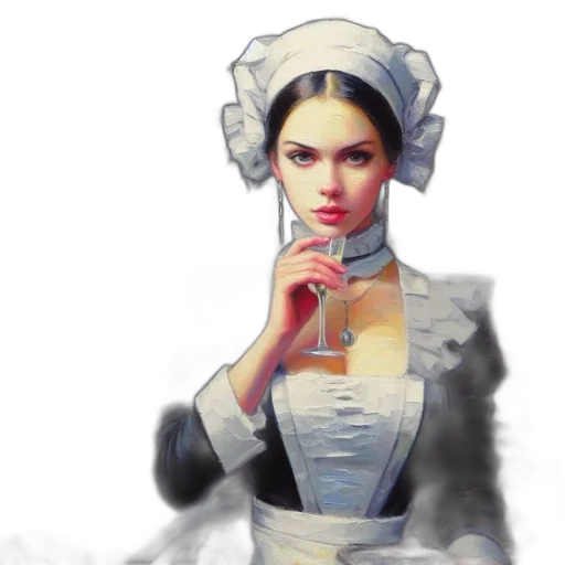 dress, face, staff, oil painting, photorealistic, fantasy art, concept art, young transparent PNG cut-out