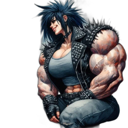 weapon, concept art, comic book art, fantasy art, cyberpunk, muscular, character, long transparent PNG cut-out