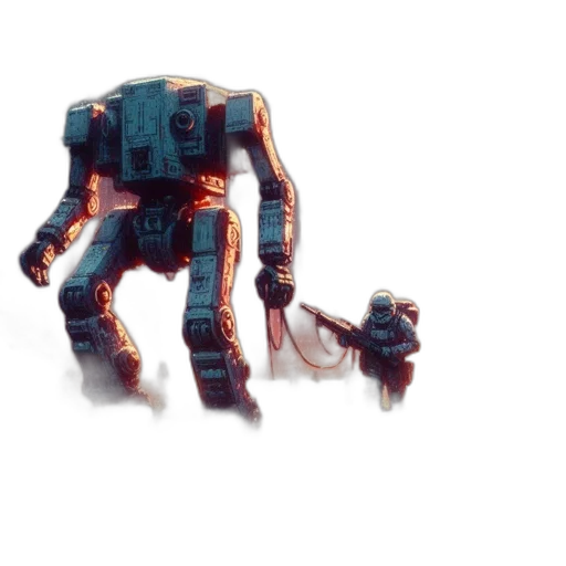 robot, creature, weapon, animal, concept art, pixel art, 3d render, watercolor transparent PNG cut-out