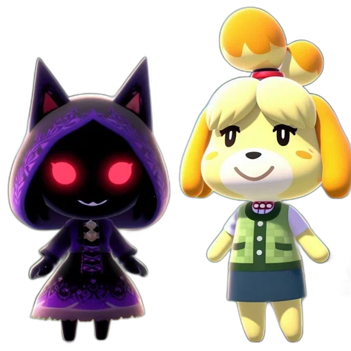 concept art, 3d render, pixel art, dark, monochrome, two, anthropomorphic, animals transparent PNG cut-out