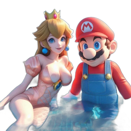 crown, dress, hat, 3d render, concept art, pixel art, vaporwave, underwater transparent PNG cut-out