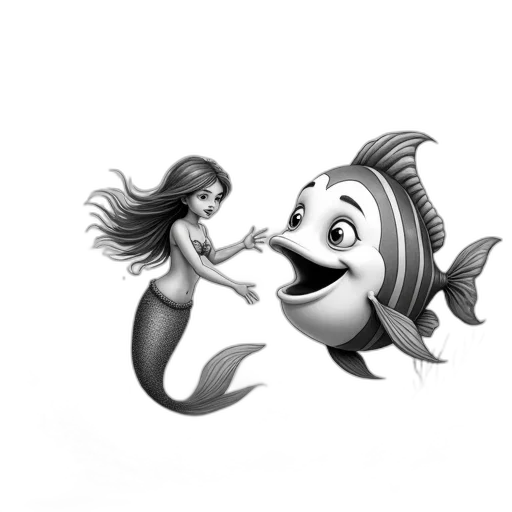 creature, animal, concept art, fantasy art, photorealistic, cartoon, underwater, black transparent PNG cut-out
