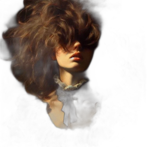 hair, face, mask, dress, photorealistic, oil painting, fantasy art, concept art transparent PNG cut-out