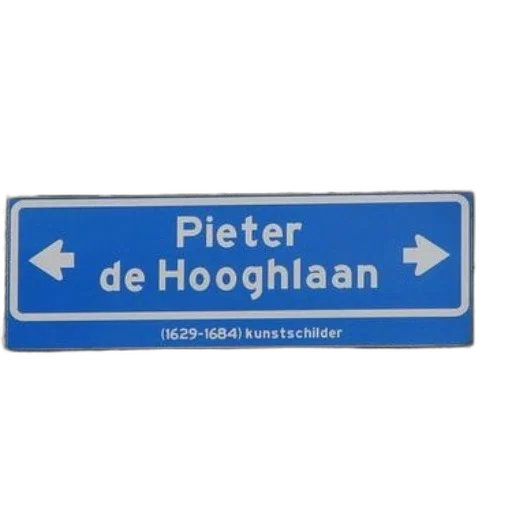 blue, street, sign, white, text, reading, pieter, hooghlaan transparent PNG cut-out