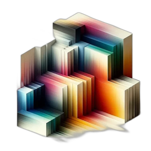 furniture, building, 3d render, pixel art, vaporwave, concept art, outer space, colorful transparent PNG cut-out