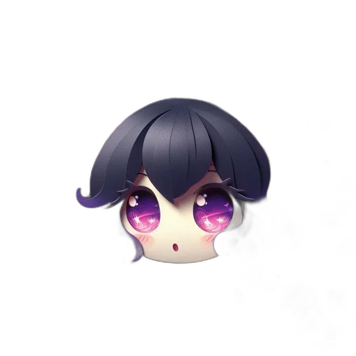 staff, face, mask, hair, 3d render, anime, pixel art, concept art transparent PNG cut-out