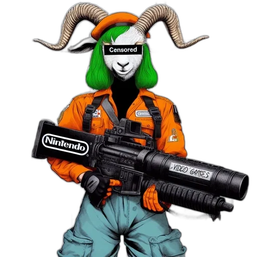 weapon, staff, concept art, pixel art, cyberpunk, 3d render, anthropomorphic, sheep-human transparent PNG cut-out