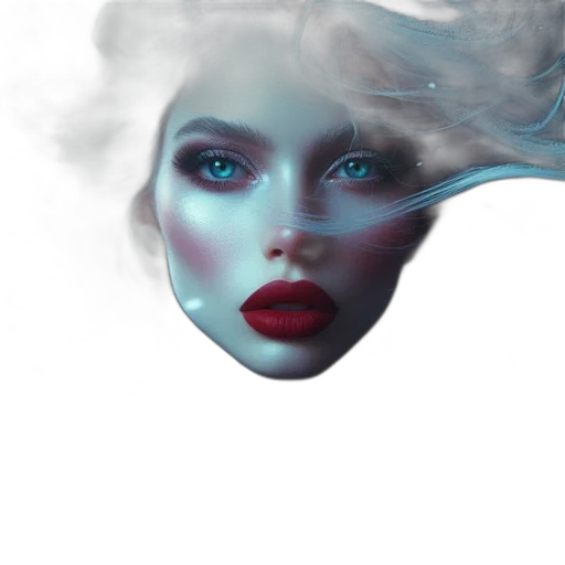 face, mask, photorealistic, fantasy art, concept art, 3d render, underwater, outer space transparent PNG cut-out