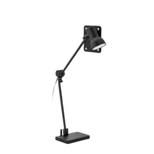 staff, furniture, 3d render, black, adjustable, desk, lamp, sleek transparent PNG cut-out