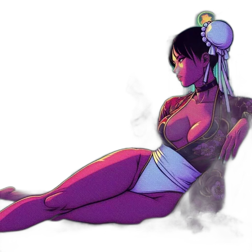 robot, dress, concept art, cyberpunk, fantasy art, comic book art, neon lights, outer space transparent PNG cut-out