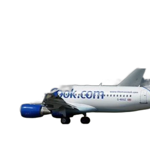 staff, 3d render, photorealistic, thomas, cook, plane, runway, blue transparent PNG cut-out