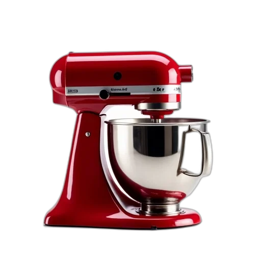 food, red, shiny, kitchenaid, stand, mixer, stainless, steel transparent PNG cut-out