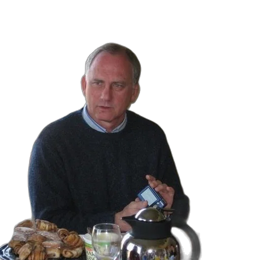 staff, jacket, food, furniture, man, dark, sweater, sits transparent PNG cut-out