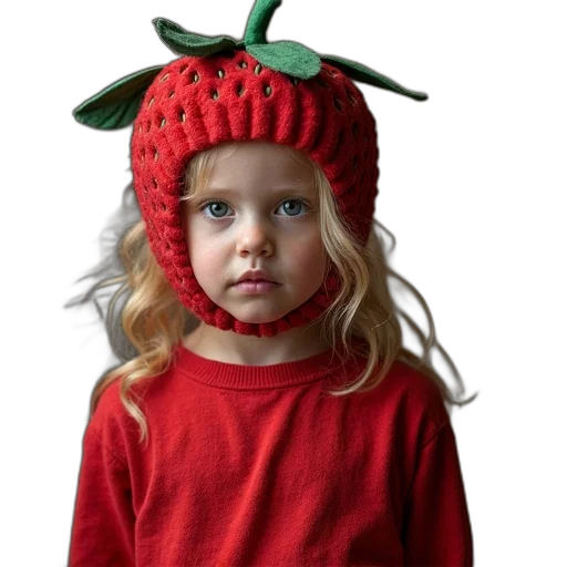 hat, crown, creature, dress, photorealistic, red, ragged, strawberry transparent PNG cut-out